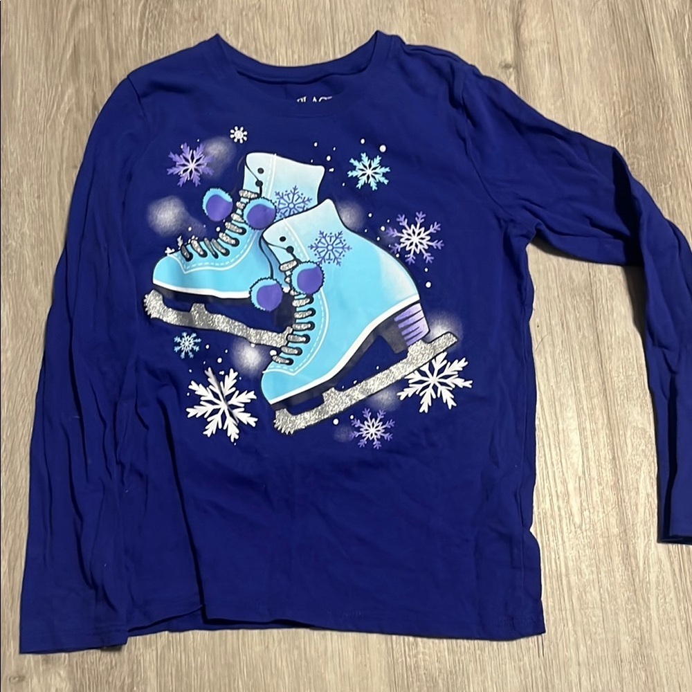 Place Blue Ice Skating Kids Shirt